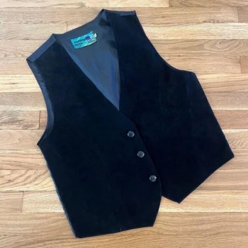 Hombre Mode Black Sued Vest MEN"S Size L